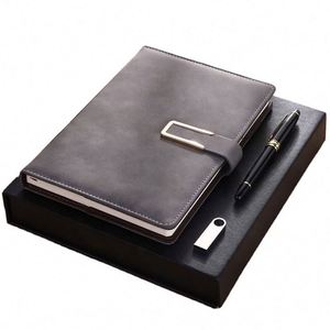 Sets de Regalo de Cuadernos de Cuero Corporativos al por Mayor con Bolígrafo Personalizable, Lujoso Diario A5, Papelería, Caja de Regalo para Hombres - Product Image 3