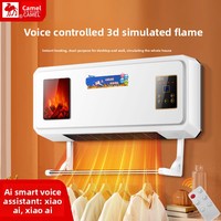 Ventilateur chauffant électrique mural en céramique PTC avec télécommande, étanche, double mode (chauffage et refroidissement), protection contre la surchauffe pour