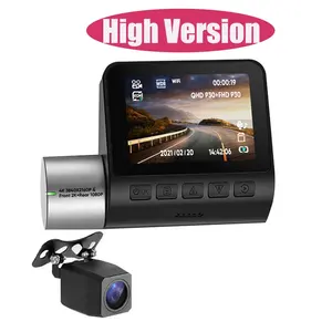 حديثا كاميرا 4K 2160P WIFI كاميرات مزدوجة جهاز تسجيل فيديو رقمي للسيارات 2K الجبهة و 1080P الخلفية عدسة للرؤية الليلية صندوق السيارة السوداء GPS كاميرا أمامية للسيارات