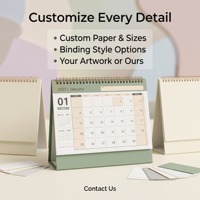 Calendriers de bureau et muraux personnalisés en papier offset de qualité supérieure avec couverture rigide, impression numérique sur carton fantaisie