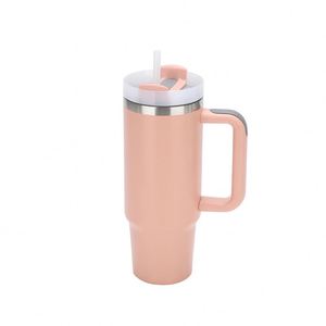 Gobelet isotherme en acier inoxydable 304 de 30 oz avec logo personnalisé, poignée et couvercle à paille, pour voyage et voiture - Product Image 1