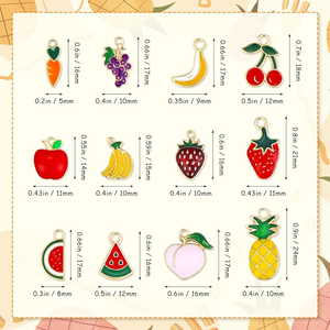 Thép không gỉ phim hoạt hình men trái cây quyến rũ đối với trang sức làm tùy chỉnh quyến rũ - Product Image 2