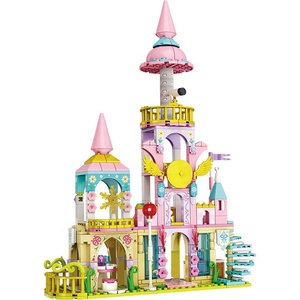 Cadeaux de noël princesse château bloc de construction ensemble Offre Spéciale dessin animé château bricolage assemblage jouet 3D Puzzle pour filles <span class=keywords><strong>maison</strong></span> de poupée - Product Image 6