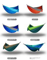 Hamaca Portátil de Nailon con Bloques de Color para Acampar al Aire Libre, Individual/Doble, para Todas las Estaciones