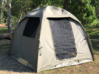 Tente de camping safari robuste en toile Ripstop 440 GSM, facile à monter, imperméable, avec structure en acier à ressort pour le glamping en extérieur