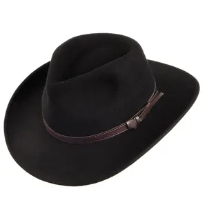 الجملة قابل للعصر 100% الصوف ورأى قبعة رعاة البقر الغربية المكسيكي نمط طوي قبعة رعاة البقر