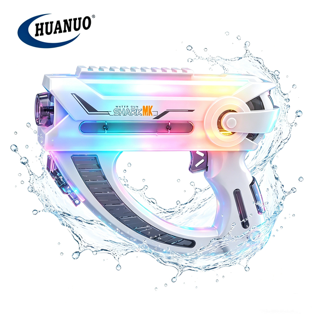 LED Light Up Electric Water Gun Automatic with Colorful Glowing Lights Water Gun Toy for Night Pool Parties for Kids and Adults