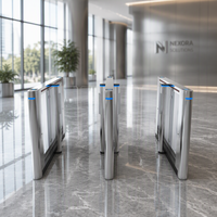 Barrière pivotante de contrôle d'accès RFID, code QR, empreinte digitale, tourniquet vertical électronique, moteur sans balais, acier inoxydable, IP66
