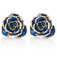 Anting-Anting Celup Emas Mawar Biru Mawar Dekorasi Abadi
