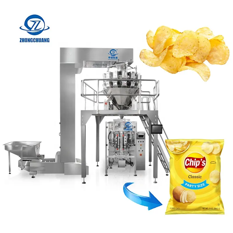 Multifunktion ale Cashewnuss-Beutel verpackungs maschinen Automatische Snack-Veggie-Kartoffel-Bananen-Chips Vertikale Lebensmittel-VFFS-Verpackungs maschine
