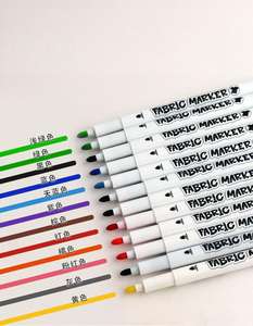 ชุดปากกามาร์กเกอร์ผ้าสำหรับเด็กปากกามาร์กเกอร์ศิลปะผ้าไม่เป็นพิษถาวร12สี - Product Image 2