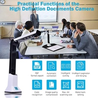 Caméra de documentation pour ordinateur portable, enseignement en ligne de 8Mp Hd A4 File Camera Scanner avec support visual presenter