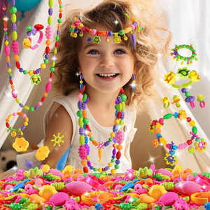 Juguetes Populares para Hacer Joyas para Niños Pequeños, Kit de Cuentas Pop Hechas a Mano que Estimula <span class=keywords><strong>la</strong></span> Creatividad, Juguete Educativo para Niñas - Product Image 6