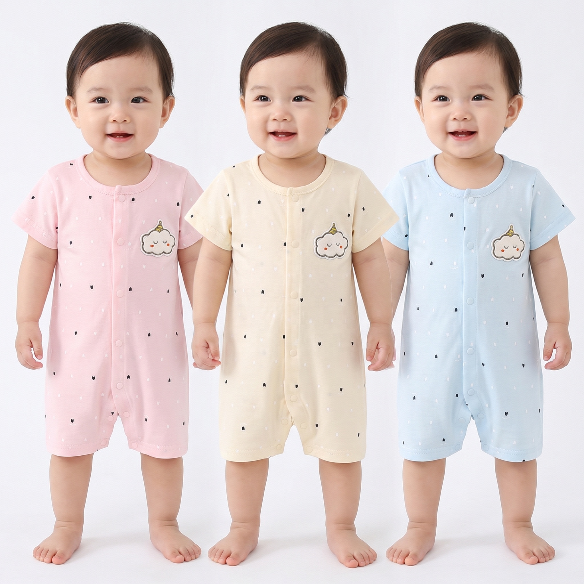 Toddler Girls Cotton T-Shirt Romper – Summer Short Sleeve Baby Onesie Pajama & Newborn Clothes Set