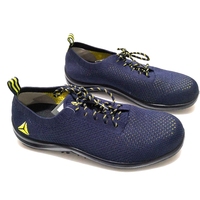 Chaussures de sécurité DELTAPLUS pour hommes, bleu-jaune, embout en acier, anti-perforation, anti-impact, tige en maille double tricot, semelle en PU à densité unique