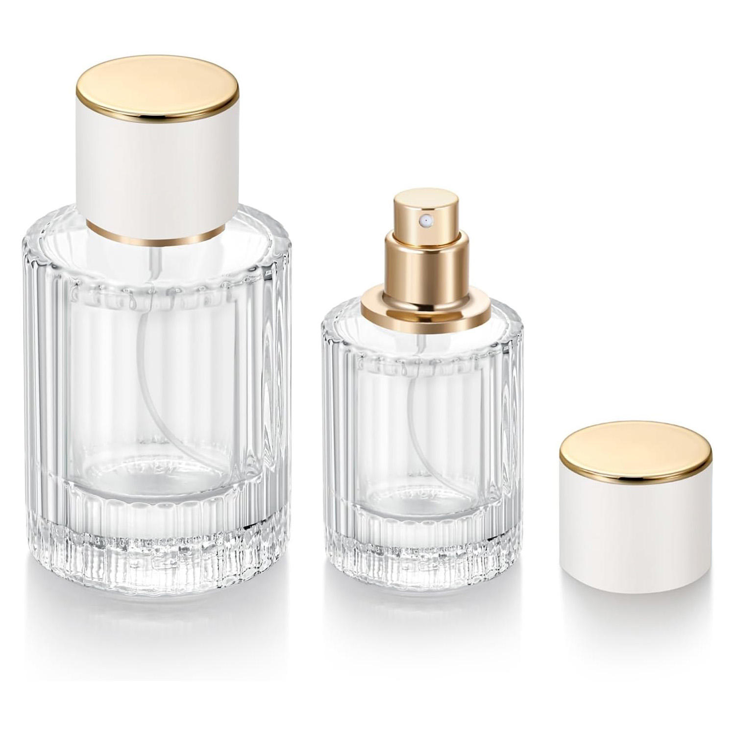 Clear vertical stripe bottle