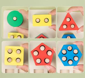 2 in 1 Fishing Game Montessori Wooden Motor Skills Geometric <b>Block</b> Color <b>Shape</b> Sorter Puzzle Toys - Product Image 3