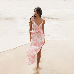 <span class=keywords><strong>Vestido</strong></span> Hawaiano Personalizado con Escote Pronunciado, Transparente, que Deja al Descubierto el Ombligo, con Tirantes Largos Ajustables y Abertura Lateral - Product Image 2