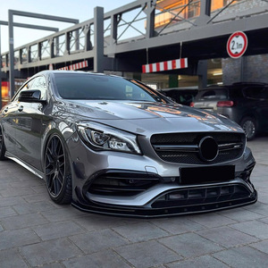 Mercedes-Benz CLA-Class Front Splitter Carbon Fiber Texture Piano Black 2016-2019 ABS Body Kit - Product Image 2