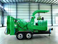 Broyeur de bois à chenilles auto-alimenté, déchiqueteur horizontal pour palmiers, broyeur de bois à succès