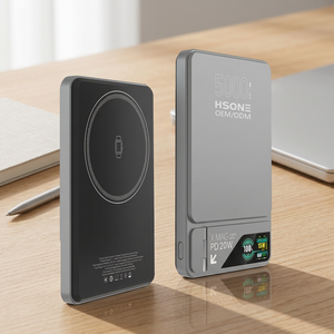 LF17 TFT Display Power Bank Aerospace Aluminum Hidden <b>Stand</b> 9.3mm Magnetic 15W Fast <b>Charging</b> for 3 Devices - Product Image 3