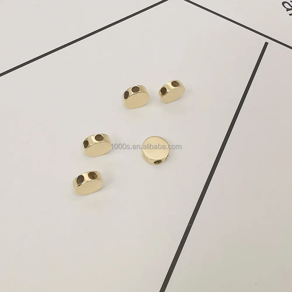 Großhandel 14 Karat Echt Gold Einstell perlen Runde Form Schmuck Zubehör DIY Halskette Armband Massiv Gold Verschluss
