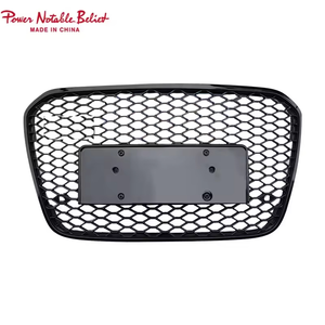 RS6 phong cách màu đen phía trước thể thao Hex lưới nướng <span class=keywords><strong>A6</strong></span> S6 tổ ong phía trước Bumper mui xe nướng cho Audi <span class=keywords><strong>A6</strong></span> S6 C7 2012 2013 2014 2015 - Product Image 6