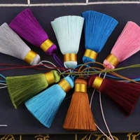 Sjzmm échantillon gratuit 5cm frange de gland en soie grasse pour la décoration de fête signets glands gland de vêtement pour la fabrication de bijoux