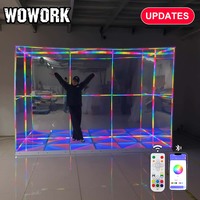 WOWORK 2026 Miroir LED détachable, cabine photo amusante avec panneau mural réfléchissant scintillant pour la décoration de mariage, de fête et d'événements