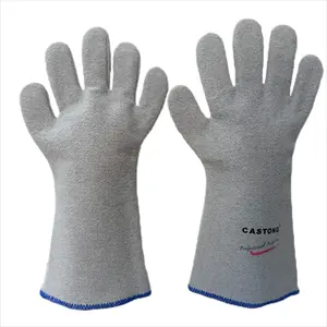 Resisting 250 Degree Centigrade Polyester Knitted Fabric Nitrile Coated Anti-scalding Heat Resistant Gloves For Food Processing