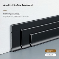 Papan Skirting Aluminium Alloy Tebal Model Klip Logam Trendy untuk Hotel, Baseboard 6cm Minimalis dengan Pemasangan Snap-in