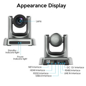 Caméra vidéo PTZ NDI de diffusion en direct 4K UHD grand angle avec zoom optique 12x pour système de conférence, église, salle de réunion - Product Image 2