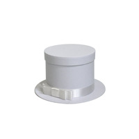 Boîte à fleurs ronde en forme de chapeau en forme de fleur de rose, boîte d'emballage en papier avec nœud papillon, décoration pour cadeau de promotion pour homme