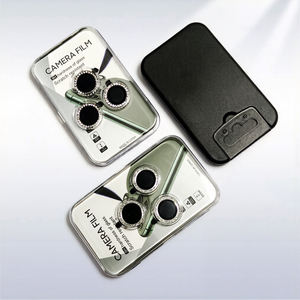 Protector de Lente de Cámara Eagle Eye para iPhone - Textura CD, Estilos Brillantes y Diamantes, 10 Colores Cada Uno, Cubierta de Lente de Vidrio Templado - Product Image 5