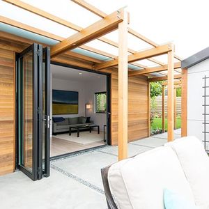 Glass Thermal Break Insulated Fold Toilet <strong>Back</strong> <strong>Door</strong> 180 Degree Bi-Folding <strong>Door</strong> System with Modern Design and 5 Year Warranty - Product Image 1