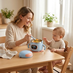 Bol chauffant <span class=keywords><strong>sans</strong></span> <span class=keywords><strong>fil</strong></span> rechargeable pour bébé 400 ml, en PP <span class=keywords><strong>sans</strong></span> BPA, avec ventouse, pour enfants de 0 à 12 mois - Product Image 4