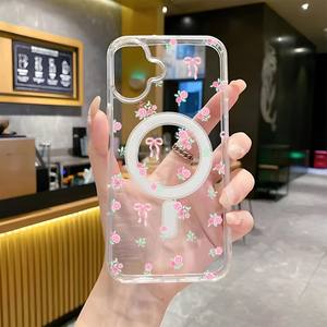 <span class=keywords><strong>Cargador</strong></span> Inalámbrico Magnético Transparente de Fresa para <span class=keywords><strong>iPhone</strong></span> 17 Air, <span class=keywords><strong>11</strong></span>, 12, 13 Pro, 14, 15, 16 Plus, Diseño de Moda para Mujer, Venta Caliente de Fábrica OEM - Product Image 2