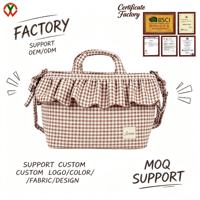 Sac fourre-tout léger à volants pour maman, sac à couches en polycoton pour bébé, pour les voyages en extérieur, organisateur de rangement mignon et tendance pour bébé, OEM ODM