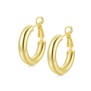 Alla moda 50MM grandi gioielli di moda da donna placcati in oro grossi orecchini a cerchio in ottone per la festa simbolo religioso cristiano - Product Image 2