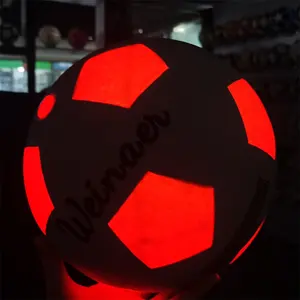 LED de borracha luminosa Futebol #5 Brilho no escuro iluminar LED de futebol levou acender bola logotipo personalizado