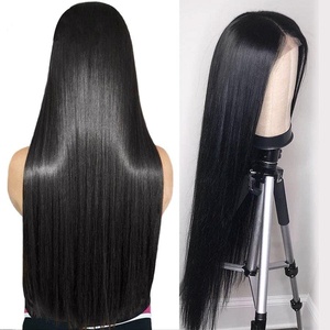 Parrucca 5x5 6x6 hd con chiusura in pizzo per donne nere ad alta densità con osso dritto capelli umani parrucca senza colla con chiusura parrucca pre-strappata - Product Image 1