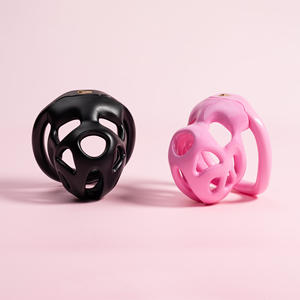 Dispositif de chasteté rose en plastique imprimé en 3D, cage à pénis, anneau pénien, jouets sexuels pour hommes, pour la sublimation masculine - Product Image 1