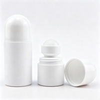 Flacon roll-on en plastique vide, flacon roll-on blanc pour déodorant, conteneur roll-on pour parfum, emballage pour anti-transpirant corporel