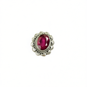 Anillo de Plata de Ley 925 Más Vendido, Estilo Étnico Bohemio Clásico, con Bisel Ovalado y Piedra Natural, Ideal para Bodas de Julio - Product Image 1