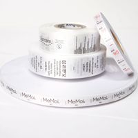 Etiquettes de couture transparentes en TPU personnalisées populaires en gros pour vêtements Accessoires de vêtement imprimés à l'extrémité pliée