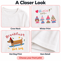 T-shirt à manches longues pour filles, imprimé chien de dessin animé, col rond, pour tout-petits et enfants, vente en gros OEM ODM