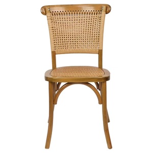 Sillas de comedor de ratán tejidas de madera <span class=keywords><strong>Vintage</strong></span> de estilo francés asientos de tela fuerte apilables para restaurantes bodas fábrica al por mayor - Product Image 3