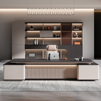 Bureau de direction minimaliste moderne, mobilier de bureau complet Bureau au design moderne Ensemble table et chaises de bureau moderne de luxe