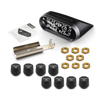 Promata TPMS Solaire Intelligent – Système de Surveillance de la Pression des Pneus de Voiture avec 6 Capteurs, Alertes de Température et Écran Sans Fil