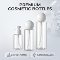 Bouteille pulvérisateur PET 60/100/200 ml à succès avec bouchon sphérique, logo personnalisé, flacon pompe à brume fine pour cosmétiques et soins de la peau